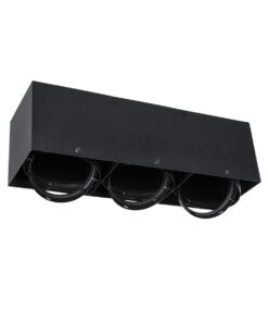 GloboStar® GloboStar® MAGMA 60628 Μοντέρνο Φωτιστικό Οροφής Σποτ Τρίφωτο 3 x GU10 IP20 Μαύρο Αλουμίνιο - Μ45 x Π15 x Υ13cm