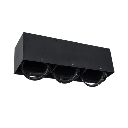 GloboStar® GloboStar® MAGMA 60628 Μοντέρνο Φωτιστικό Οροφής Σποτ Τρίφωτο 3 x GU10 IP20 Μαύρο Αλουμίνιο - Μ45 x Π15 x Υ13cm