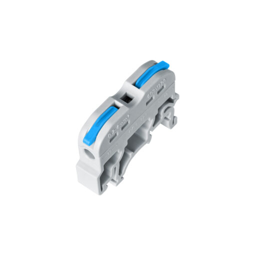 GloboStar® GloboStar® FAST-CONNECT 69903 Μονή Κλέμα Ράγας Ταχείας Σύνδεσης & Διακλάδωσης Καλωδίων για Ηλεκτρολογικούς Πίνακες - 1 x Είσοδος & 1 x Έξοδος με Συμβατή Διατομή Καλωδίων 0.2mm² έως 4mm² - 600V 32A Max - Μ4.5 x Π1 x Υ3.2cm - Γκρι & Μπλε - Πακέτο 10 Τεμαχίων - 5 Years Warranty