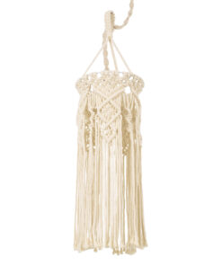 GloboStar® GLOBOSTAR® BAHRI 36211 Boho Κρεμαστό Φωτιστικό Οροφής με Ντουί 1 x E27 AC 220-240V IP20 - Μπεζ - Μ20 x Π20 x Υ65cm