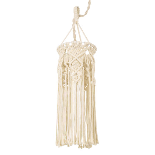 GloboStar® GLOBOSTAR® BAHRI 36211 Boho Κρεμαστό Φωτιστικό Οροφής με Ντουί 1 x E27 AC 220-240V IP20 - Μπεζ - Μ20 x Π20 x Υ65cm