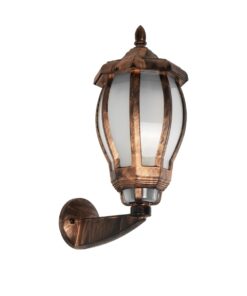 GloboStar® GloboStar® VERDI 203-0233 Vintage Επιτοίχιο Φωτιστικό Φαναράκι Μονόφωτο 1 x E27 IP44 Χάλκινο Πλαστικό - Μ18 x Π25 x Υ40cm