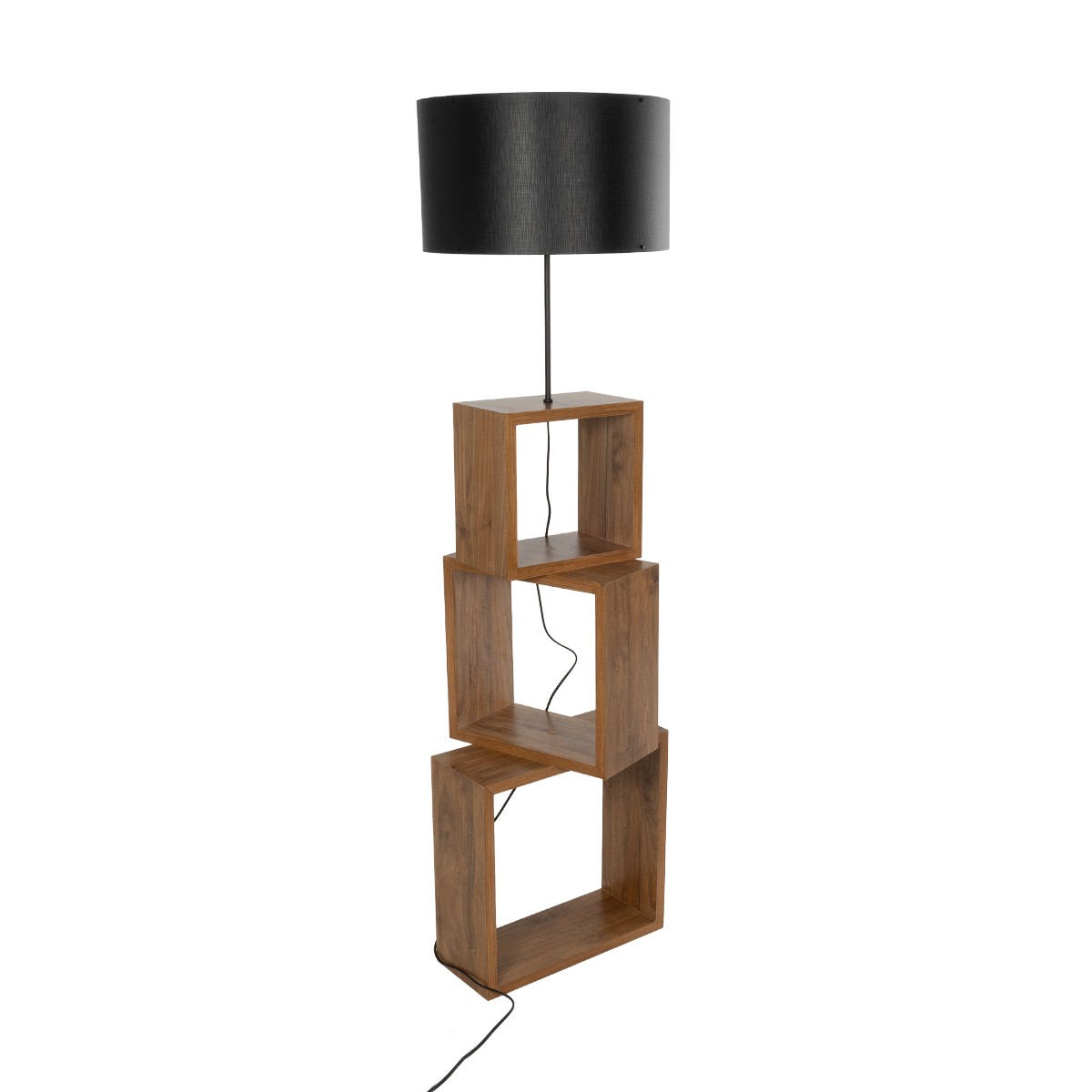 GloboStar® LUMO 201-0072 Μοντέρνο Επιδαπέδιο Φωτιστικό Μονόφωτο 1 x E27 IP20 Καφέ Ξύλο με Μαύρο Ύφασμα - Μ37 x Π36 x Υ136cm 4 GloboStar® LUMO 201-0072 Μοντέρνο Επιδαπέδιο Φωτιστικό Μονόφωτο 1 x E27 IP20 Καφέ Ξύλο με Μαύρο Ύφασμα - Μ37 x Π36 x Υ136cm - Image 3