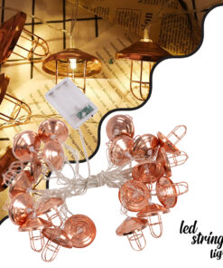 GloboStar® 79808 Διακοσμητική Γιρλάντα Bronze Lamp 3 Μέτρα με Διακόπτη On/Off - 20 LED 2W με Μπαταρίες 3xAA & Διάφανο Καλώδιο IP20 Θερμό Λευκό 2700K Μ3m