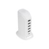 GloboStar® GLOBOSTAR® CHARGER 79704 Πολυφορτιστής DC 5V με 5 x USB 2.0 & 1 x USB-C 30W 6A AC 220-240V IP20 - Λευκό - Μ8 x Π6.5 x Υ11.5cm
