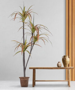 GloboStar® Artificial Garden SKIATHOS 20345 Διακοσμητικό Ψάθινο Καλάθι - Κασπώ Γλάστρα - Flower Pot Καφέ Φ24cm x Υ24cm 19 f31796 20372 20345