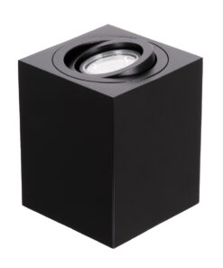 GloboStar® GloboStar® AKIRA 60621 Επιφανειακό Κινούμενο Τετράγωνο Φωτιστικό Σποτ Αλουμινίου με Ντουί GU10 AC 220-240V IP44 Μ8 x Π8 x Υ10cm - Μαύρο