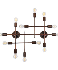 GloboStar® GloboStar® PIPING 00668 Vintage Επιτοίχιο Φωτιστικό Πολύφωτο 12 x E27 IP20 Χάλκινο Μέταλλο - Μ78.5 x Π9.5 x Υ64cm