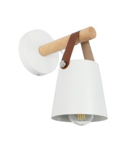 GloboStar® GLOBOSTAR® AMY 00946 Μοντέρνο Φωτιστικό Τοίχου - Απλίκα με Ντουί 1 x E27 AC 220-240V IP20 - Άσπρο & Μπεζ - Μ13 x Π22 x Y25.5cm