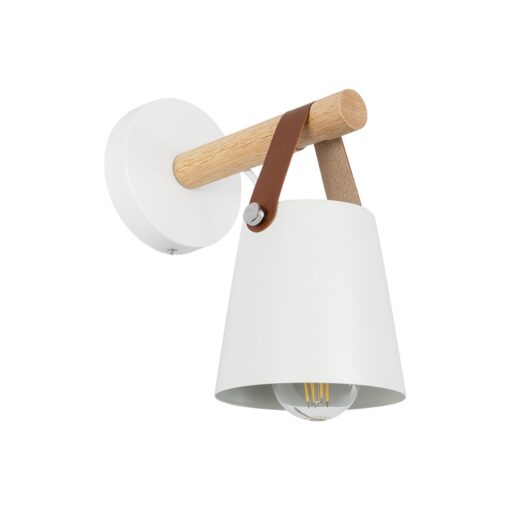 GloboStar® GLOBOSTAR® AMY 00946 Μοντέρνο Φωτιστικό Τοίχου - Απλίκα με Ντουί 1 x E27 AC 220-240V IP20 - Άσπρο & Μπεζ - Μ13 x Π22 x Y25.5cm