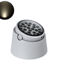 GloboStar® GloboStar® FLOOD-RANA 90490 Κινούμενος Προβολέας - Σποτ Φωτισμού Wall Washer για Φωτισμό Κτιρίων LED 36W 3420lm 5° DC 24V Αδιάβροχο IP67 Φ26.5 x Υ20cm Φυσικό Λευκό 4500K - Γκρι - 3 Years Warranty