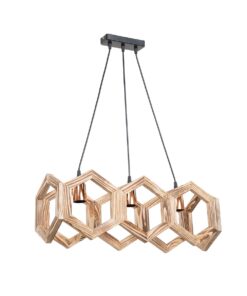 GloboStar® GLOBOSTAR® DRURI 203-0256 Vintage Κρεμαστό Φωτιστικό Οροφής με Ντουί 3 x E27 AC 220-240V IP20 - Μπεζ - Μ62 x Π19.5 x Υ24cm