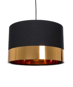 GloboStar® GLOBOSTAR® ZYKLUS 203-0100 Μοντέρνο Κρεμαστό Φωτιστικό Οροφής με Ντουί 1 x E27 AC 220-240V IP20 - Μαύρο & Χρυσό - Μ36 x Π36 x Υ25cm