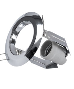 GloboStar® GLOBOSTAR® ACIDA 77847 Χωνευτή Βάση για Σποτ R63 με Ντουί E27 IP20 - Νίκελ Χρώμιο - Μ11 x Π11 x Υ11cm / Q9cm