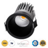 GloboStar® GloboStar® MICRO-B 60245 Χωνευτό LED Spot Downlight TrimLess Φ6cm 7W 875lm 38° AC 220-240V IP20 Φ6 x Υ7.8cm - Στρόγγυλο - Μαύρο - Θερμό Λευκό 2700K - Bridgelux COB - 5 Years Warranty