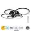 GloboStar® GloboStar® ROYAL-R 61323 Φωτιστικό Οροφής Design LED CCT 135W 16200lm 360° AC 220-240V - Εναλλαγή Φωτισμού μέσω Τηλεχειριστηρίου All In One Ψυχρό 6000k+Φυσικό 4500k+Θερμό 2700k Dimmable Μ80.5 x Π59 x Υ12cm - Μαύρο - 3 Years Warranty