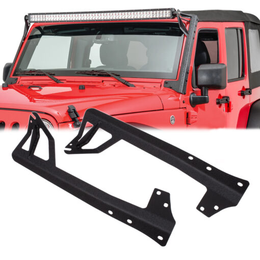 GloboStar® GloboStar® 85557 ΣΕΤ 2 Βάσεις Στήριξης για 1 Μπάρα LED για JEEP WRANGLER JK Μοντέλο από 2007 έως 2018
