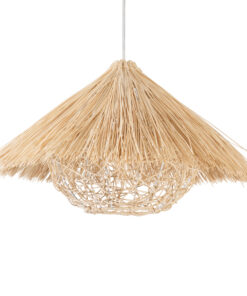 GloboStar® GLOBOSTAR® CHEOPE 01599 Boho Κρεμαστό Φωτιστικό Οροφής με Ντουί 1 x E27 AC 220-240V IP20 - Μπεζ - Μ45 x Π45 x Υ35cm