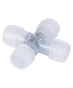 GloboStar® GloboStar® 70662 Σύνδεσμος Cross (+) για Μονόχρωμο Φωτοσωλήνα LED 360° Degree DC 230V 2 Pin Αδιάβροχος IP68