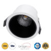 GloboStar® GloboStar® PLUTO-M 60253 Χωνευτό LED Spot Downlight TrimLess Φ8.4cm 10W 1250lm 38° AC 220-240V IP20 Φ8.4 x Υ5.9cm - Στρόγγυλο - Λευκό με Μαύρο Κάτοπτρο & Anti-Glare HoneyComb - Θερμό Λευκό 2700K - Bridgelux COB - 5 Years Warranty