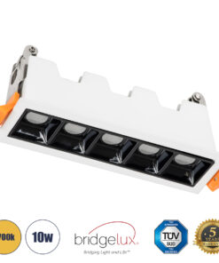 GloboStar® GloboStar® LUMINAR SUPERIOR 60319 Χωνευτό LED Spot Downlight TrimLess 10W 1350lm 36° AC 220-240V IP20 Μ14.8 x Π4.3 x Υ4.5cm - Λευκό με Μαύρο Κάτοπτρο - Θερμό Λευκό 2700K - Bridgelux High Lumen Chip Gen2 - TÜV Certified Driver - 5 Years Warranty