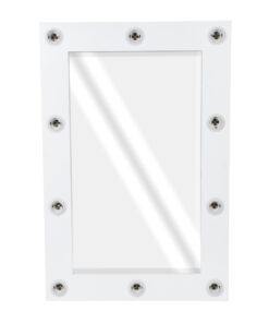GloboStar® MAKEUP MIRROR-60x90-4 Μοντέρνος Καθρέπτης Μακιγιάζ με Πλαίσιο Φυσικού Ξύλου με Διακόπτη On/Off 10 x E27 AC220-240V - Μ60 x Π7 x Υ90cm - Λευκή Λάκα 13 f895b0 60x90 4