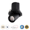 GloboStar® GloboStar® VIRGO-S 60304 Χωνευτό LED Spot Downlight TrimLess Φ9cm 7W 910lm 36° AC 220-240V IP20 Φ9cm x Υ9cm - Στρόγγυλο - Μαύρο - Φυσικό Λευκό 4500K - Bridgelux COB - 5 Years Warranty