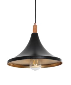 GloboStar® GLOBOSTAR® BELFRY 203-0077 Μοντέρνο Κρεμαστό Φωτιστικό Οροφής με Ντουί 1 x E27 AC 220-240V IP20 - Μαύρο & Χρυσό - Μ29.5 x Π29.5 x Υ22cm