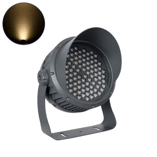 GloboStar® GLOBOSTAR® FLOOD-DIMO 90746 Προβολέας Σποτ Wall Washer με Αντιθαμβωτική Γρίλια LED 100W 9000lm 10° AC 220-240V Αδιάβροχο IP67 Θερμό Λευκό 2700K - Γκρι Ανθρακί - Μ34 x Π36 x Υ44cm - 3 Χρόνια Εγγύηση