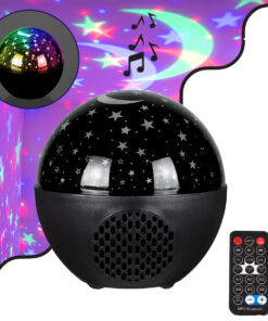GloboStar® GloboStar® 79599 Επιτραπέζιο Διακοσμητικό Φωτιστικό Ειδικών Εφε NIGHT SKY STARS LED 10W DC 5V 2200mAh Επαναφορτιζόμενο με Bluetooth Speaker - Sound Activated - Καλώδιο Τροφοδοσίας USB και Ασύρματο Χειριστήριο RF 2.4Ghz Πολύχρωμo RGB Dimmable