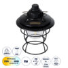 GloboStar® GloboStar® 85695 Αυτόνομο Φανάρι Camping LED 4W USB 2.0 με Επαναφορτιζόμενη Μπαταρία 1 x 18650 2000mAh Li-ion Power Bank IP20 Dimmable Μαύρο με Διάφανο Γυαλί CCT Εναλλαγή Φωτισμού μέσω On/Off All In One Ψυχρό 6000K+Φυσικό 4500K+Θερμό 2700K Φ13.5 x Υ17.5cm