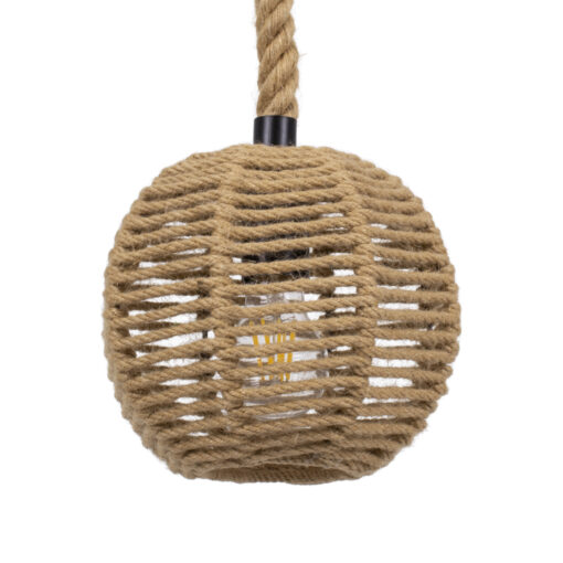 GloboStar® GLOBOSTAR® MANDALA 00730 Boho Κρεμαστό Φωτιστικό Οροφής με Ντουί 1 x E27 AC 220-240V IP20 - Μπεζ - Μ20 x Π20 x Υ20cm