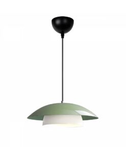 GloboStar® GLOBOSTAR® AURA 204-0119 Μοντέρνο Κρεμαστό Φωτιστικό Οροφής με Ντουί 1 x E27 AC 220-240V IP20 - Πράσινο & Λευκό - Μ31 x Π31 x Υ27cm