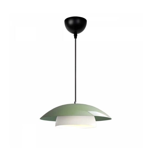 GloboStar® GLOBOSTAR® AURA 204-0119 Μοντέρνο Κρεμαστό Φωτιστικό Οροφής με Ντουί 1 x E27 AC 220-240V IP20 - Πράσινο & Λευκό - Μ31 x Π31 x Υ27cm