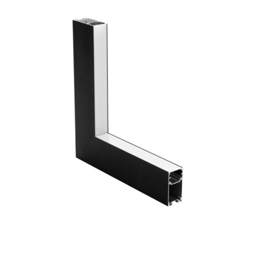 GloboStar® GLOBOSTAR® ALP-CORNER-IN90 LUMILINE 61770 Επιφανειακό / Κρεμαστό Προφίλ Αλουμινίου Γωνία με Λευκό Γαλακτερό Πατητό Κάλυμμα για Ταινίες LED IP20 - Μαύρο Ματ - Μ30 x Π3.5 x Υ7cm