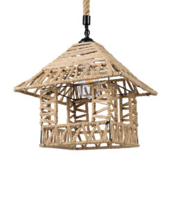 GloboStar® GLOBOSTAR® SPIKY 01613 Boho Κρεμαστό Φωτιστικό Οροφής με Ντουί 1 x E27 AC 220-240V IP20 - Μπεζ - Μ43 x Π43 x Y28cm