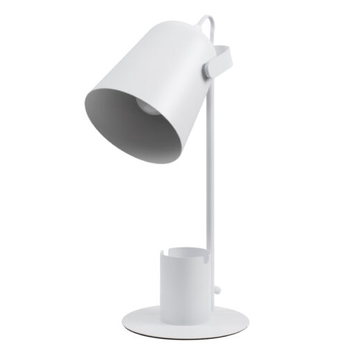 GloboStar® GloboStar® PENCASE 61564 Μοντέρνο Επιτραπέζιο Φωτιστικό Πορτατίφ Μονόφωτο 1 x E27 IP20 Λευκό Μέταλλο - Μ12 x Π15 x Υ38cm