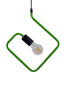 GloboStar® GLOBOSTAR® LIBBY 01096-1 Παιδικό Κρεμαστό Φωτιστικό Οροφής με Ντουί 1 x E27 AC 220-240V IP20 - Πράσινο - Μ31 x Π31 x Υ16cm