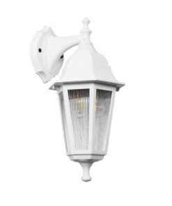 GloboStar® GloboStar® VITRO 203-0201 Vintage Επιτοίχιο Φωτιστικό Φαναράκι Μονόφωτο 1 x E27 IP44 Λευκό Πλαστικό - Μ17 x Π20 x Υ36cm
