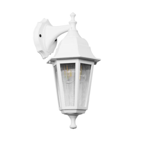 GloboStar® GloboStar® VITRO 203-0201 Vintage Επιτοίχιο Φωτιστικό Φαναράκι Μονόφωτο 1 x E27 IP44 Λευκό Πλαστικό - Μ17 x Π20 x Υ36cm
