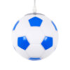 GloboStar® GLOBOSTAR® FOOTBALL 00644 Παιδικό Κρεμαστό Φωτιστικό Οροφής με Ντουί 1 x E27 AC 220-240V IP20 - Λευκό & Μπλε - Μ15 x Π15 x Y18cm