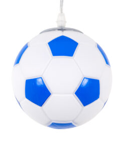 GloboStar® GLOBOSTAR® FOOTBALL 00644 Παιδικό Κρεμαστό Φωτιστικό Οροφής με Ντουί 1 x E27 AC 220-240V IP20 - Λευκό & Μπλε - Μ15 x Π15 x Y18cm