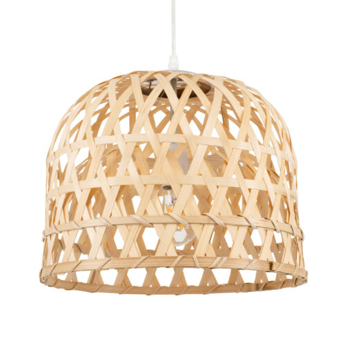 GloboStar® GLOBOSTAR® MANGEA 00715 Boho Κρεμαστό Φωτιστικό Οροφής με Ντουί 1 x E27 AC 220-240V IP20 - Μπεζ - Μ35 x Π35 x Υ22cm