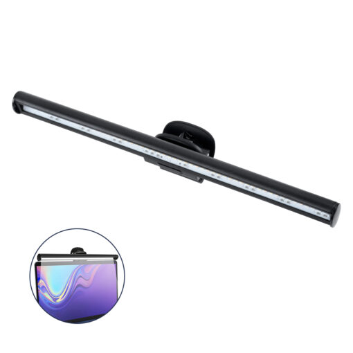 GloboStar® GloboStar® 76552 E-READING LIGHT Φωτιστικό Οθόνης με Χειριστήριο LED 5W 565lm 120° DC 5V IP20 CCT Θερμό Λευκό 2700K - Φυσικό Λευκό 4500K - Ψυχρό Λευκό 6000K Dimmable Μαύρο Πλαστικό Μ26 x Π4.5 x Υ4.5cm - 2 Xρόνια Εγγύηση