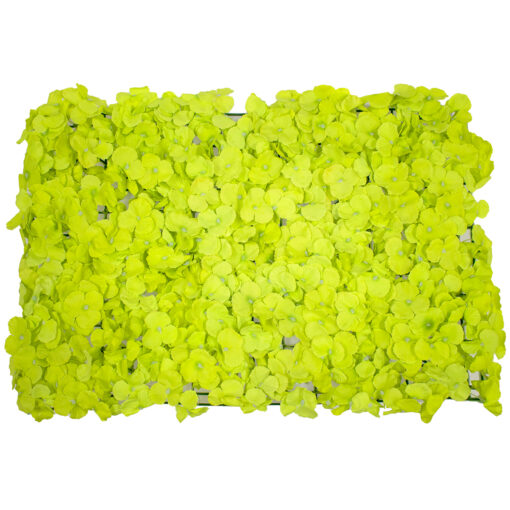 GloboStar® GloboStar® 78324 Συνθετικό Πάνελ Λουλουδιών - Κάθετος Κήπος Άγρια Ορτανσία Λαχανί Μ60 x Υ40 x Π5cm