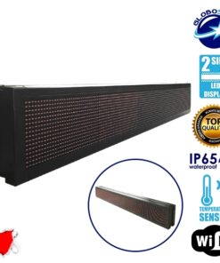 Alternative view of GLOBOSTAR®DISPLAY 90311 Κυλιόμενη Ψηφιακή Επιγραφή P10 Διπλής Όψης LED AC 220-240V Αδιάβροχο IP65 Κόκκινο - WiFi Control μέσω FK APP - Αισθητήρας Θερμοκρασίας & Υγρασίας - Μ168 x Π12 x Υ24cm - 2 Χρόνια Εγγύηση
