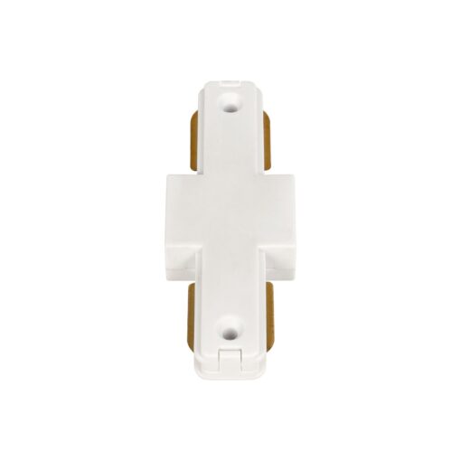 GloboStar® GLOBOSTAR® EUROTRACK-1PH 60904 Μονοφασικός Σύνδεσμος Ι Επέκτασης Ράγας 2 Καλωδίων 1L+1N για Σύστημα Ράγας Eurotrack-1PH AC 220-240V IP20 - Λευκό Ματ - Μ9.3 x Π3.5 x Υ1.6cm