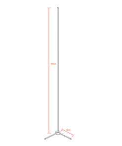 GloboStar® Μοντέρνο Minimal Επιδαπέδιο Μαύρο Φωτιστικό 250cm LED 40 Watt με Ασύρματο Χειριστήριο 2.4G RF & Dimmer RGBW+WW Πολύχρωμο Digital Magic Dot Pixel GloboStar ALIEN Design GLOBO-250-11