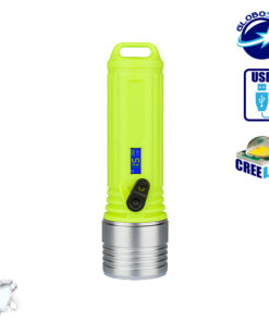 GloboStar® Αδιάβροχος Καταδυτικός Φακός Επαναφορτιζόμενος IP68 με 3 Μπαταρίες 18650 GloboStar 07009