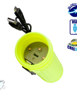 Alternative view of Αδιάβροχος Καταδυτικός Φακός Επαναφορτιζόμενος IP68 με 3 Μπαταρίες 18650 GloboStar 07009